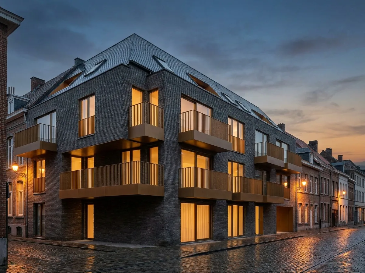 Modern appartementsgebouw in stedelijke context